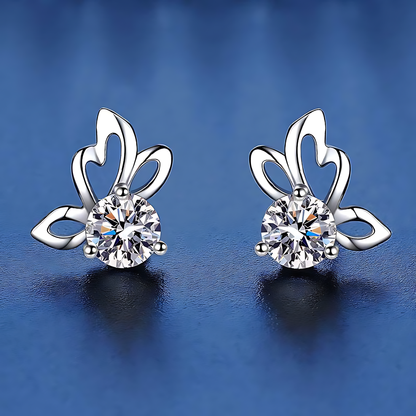 Butterfly Wings Moissanite Stud Earrings