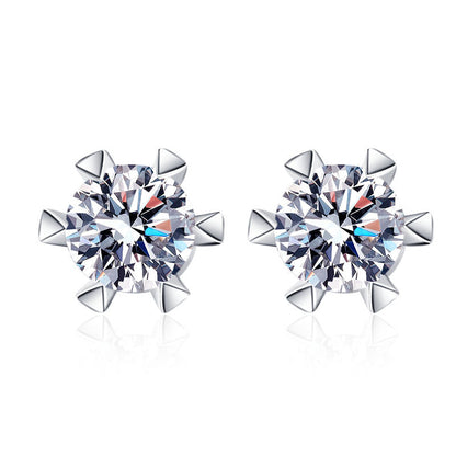 Six Claw Moissanite Stud Earrings 0.5ct