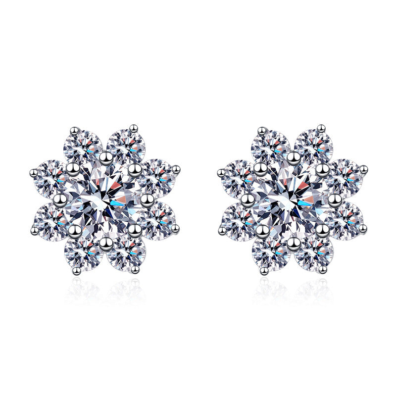 Octopus Sunflower Moissanite Diamond Earrings