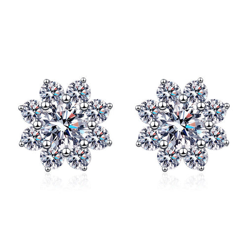 Octopus Sunflower Moissanite Diamond Earrings