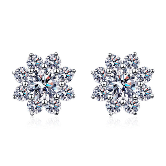 Octopus Sunflower Moissanite Diamond Earrings