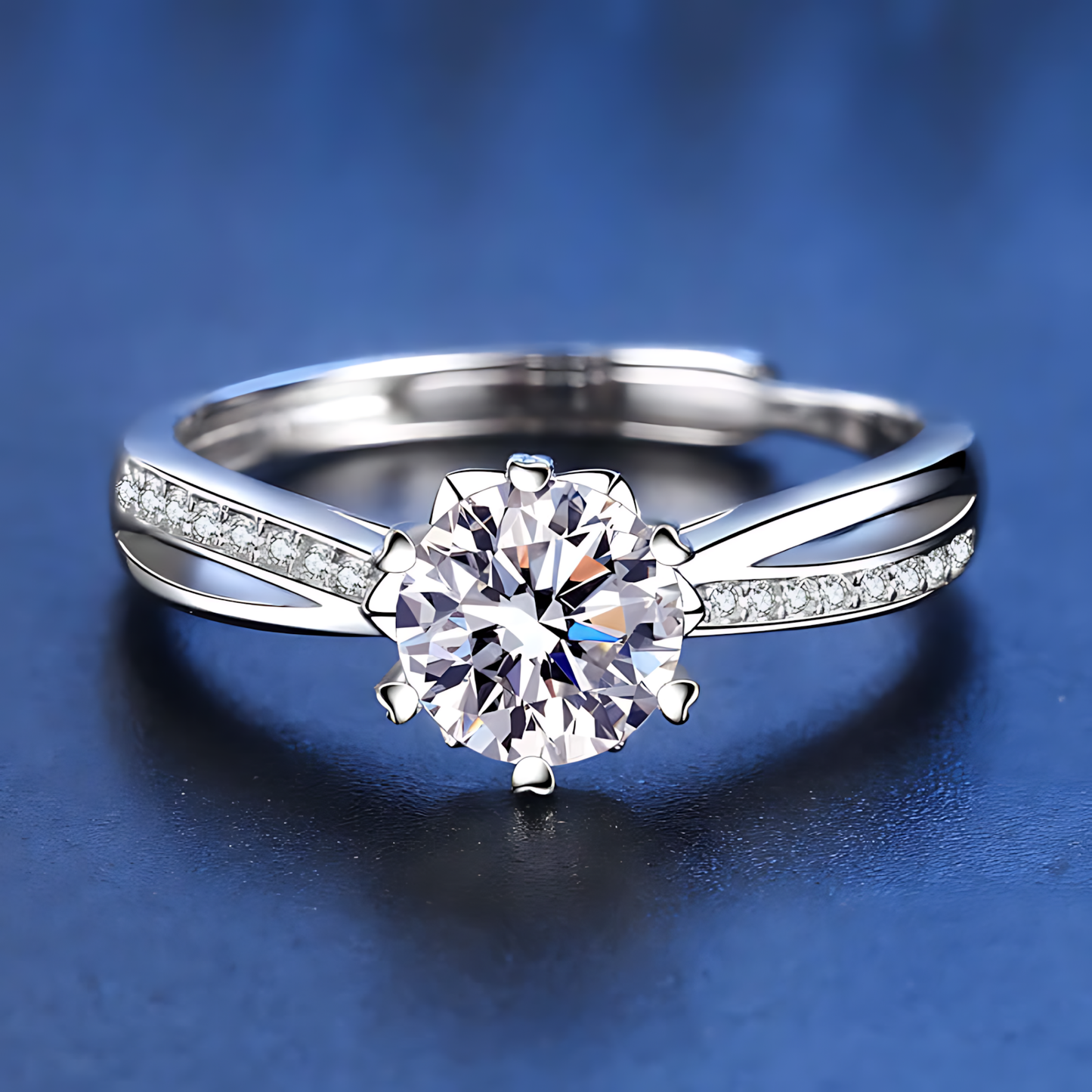 Bilateral Snowflake Moissanite Ring 1.0ct