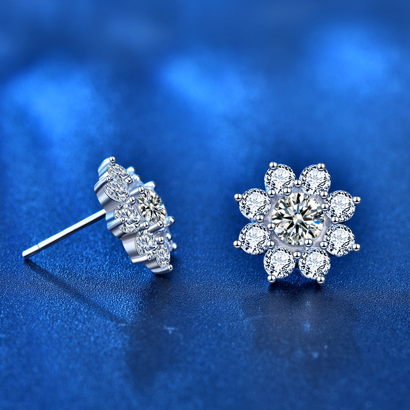 Sunflower 0.5ct Moissanite Earrings