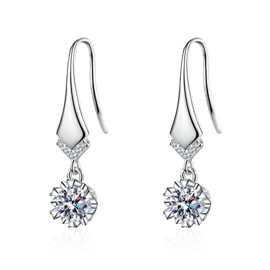 V-shaped 1.0ct Moissanite Earrings