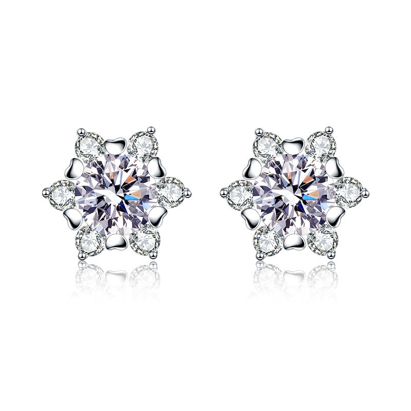 Snowflake Moissanite Earrings 1.0ct