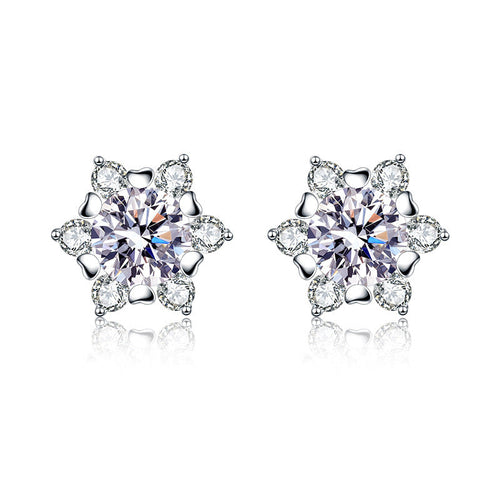 Snowflake Moissanite Earrings 1.0ct