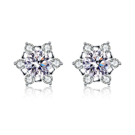 Snowflake Moissanite Earrings 1.0ct