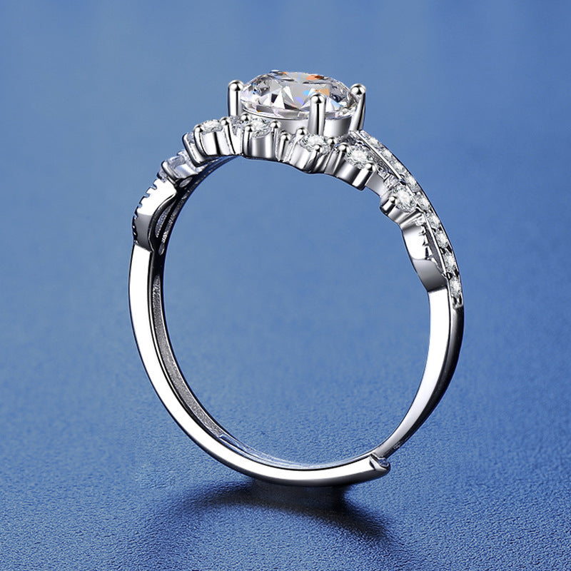 Princess Crown 1.0ct Moissanite Ring