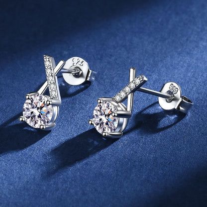 Monogram X Moissanite Stud Earrings 0.5ct