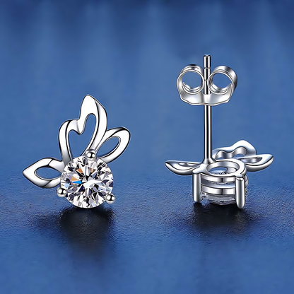 Butterfly Wings Moissanite Stud Earrings