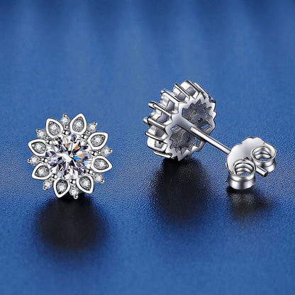 Sunflower Moissanite Stud Earrings 0.5ct