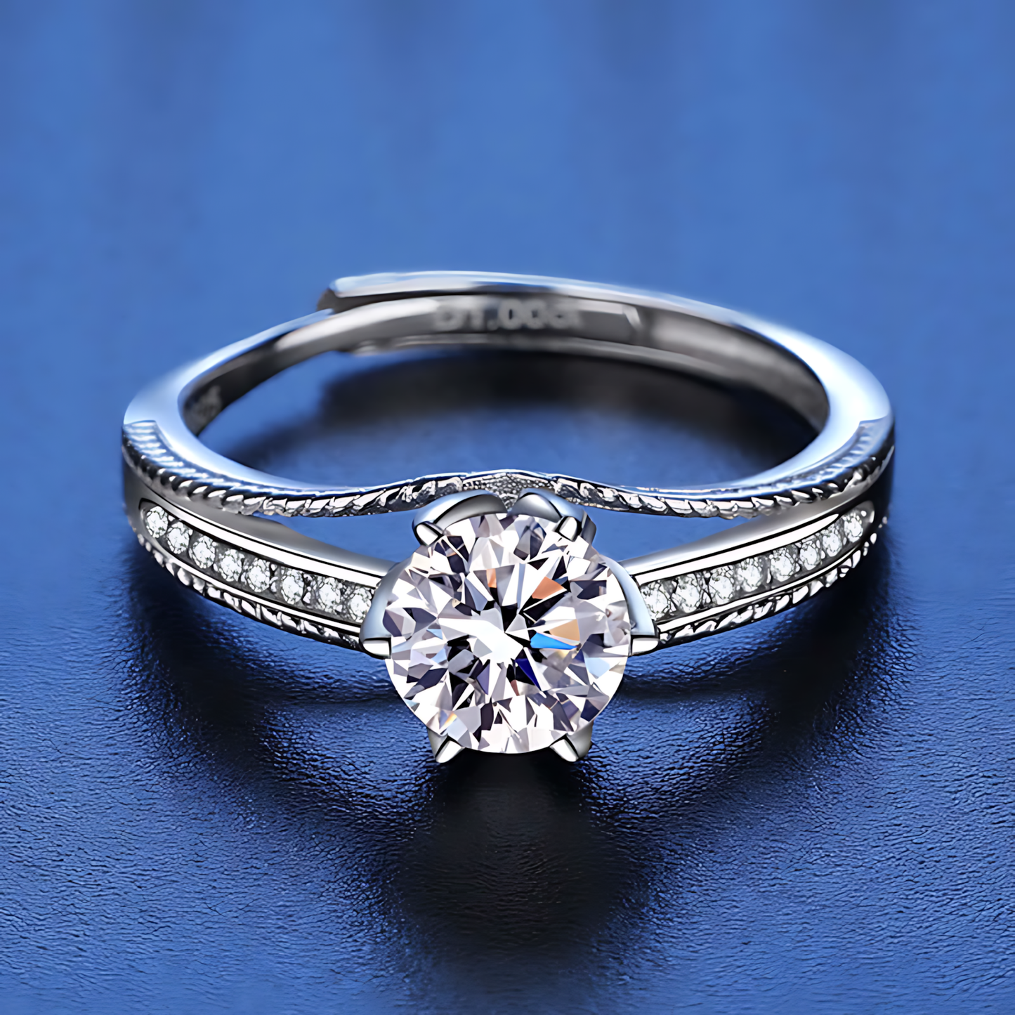 Crown 1.0ct Moissanite Ring