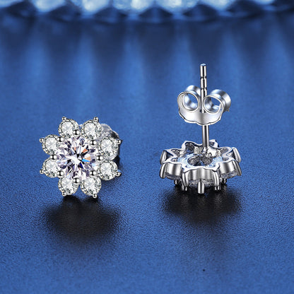 Octopus Sunflower Moissanite Diamond Earrings