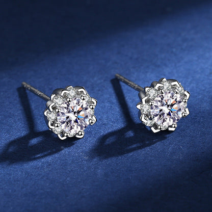 Flower Moissanite Earrings 0.5ct