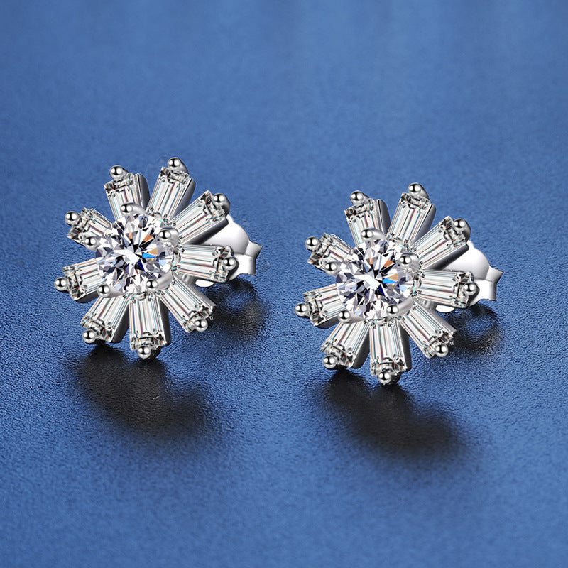 Sunflower Moissanite Stud Earrings 20.5ct