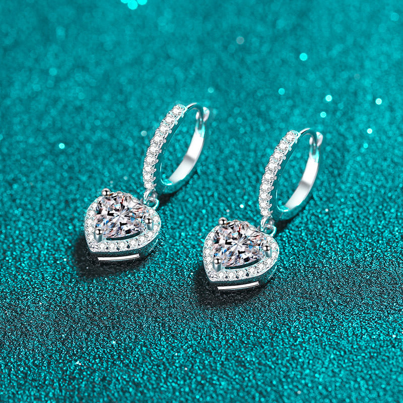 Heart Shaped Wrap Moissanite Earrings 2.0ct