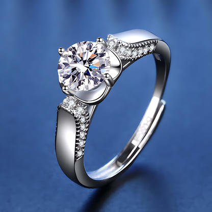 Doublet Flower Moissanite Ring