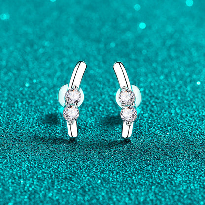 Rabbit Ear Moissanite Earrings 0.4ct