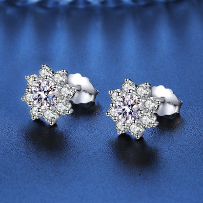 Octopus Sunflower Moissanite Diamond Earrings