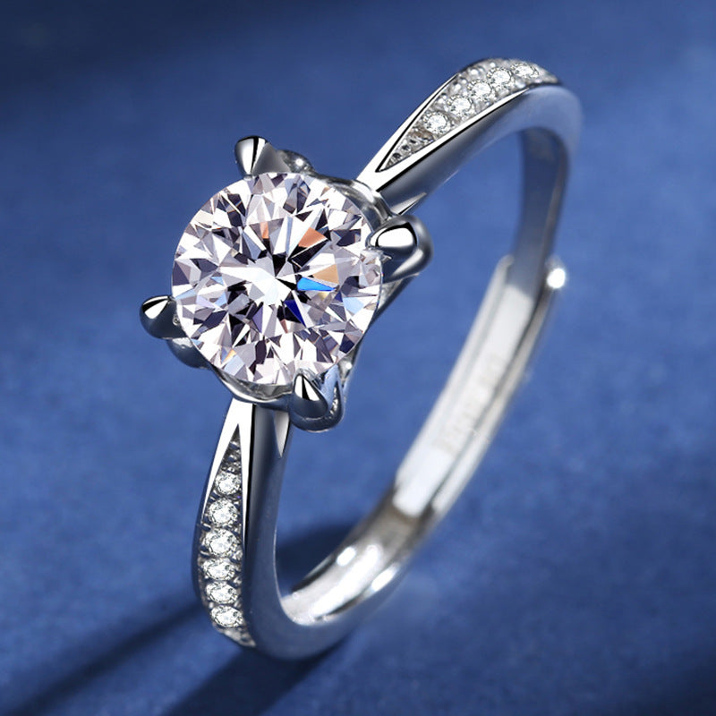 White Gold Couple Moissanite Ring 1.0ct