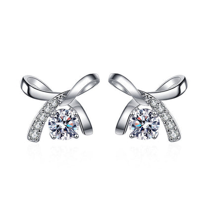 Ribbon Moissanite Earrings 0.5ct