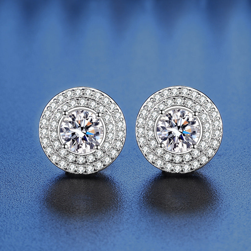 Round Wrap Full Diamond Moissanite Earrings