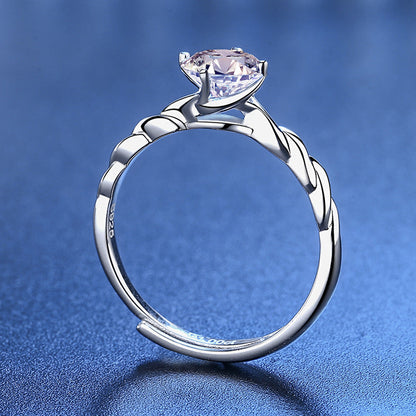 Twisted Heart Arrow Moissanite Ring, 1.0ct