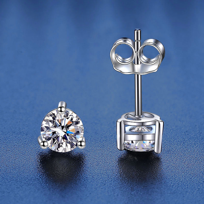 Three Claw Moissanite Earrings 0.5ct