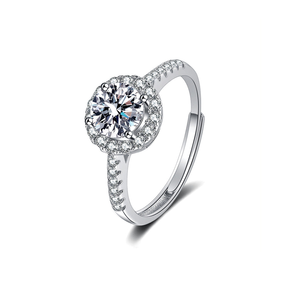 Round Moissanite Diamond Ring 1.0ct