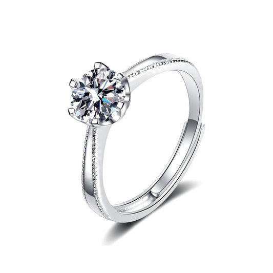 S925 Silver 1.0ct Moissanite Ring