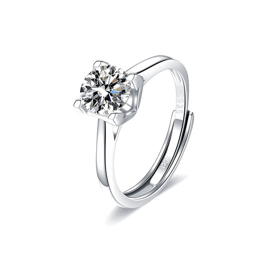 Simple V-shaped Moissanite Ring 1.0ct