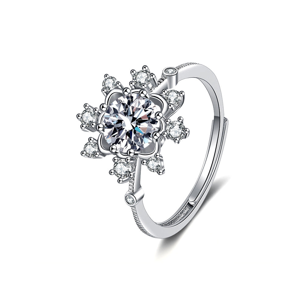 Snowflake Eight Claw Moissanite 1.0ct Ring