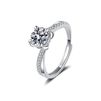 Twist and Diamond Moissanite Ring 1.0ct