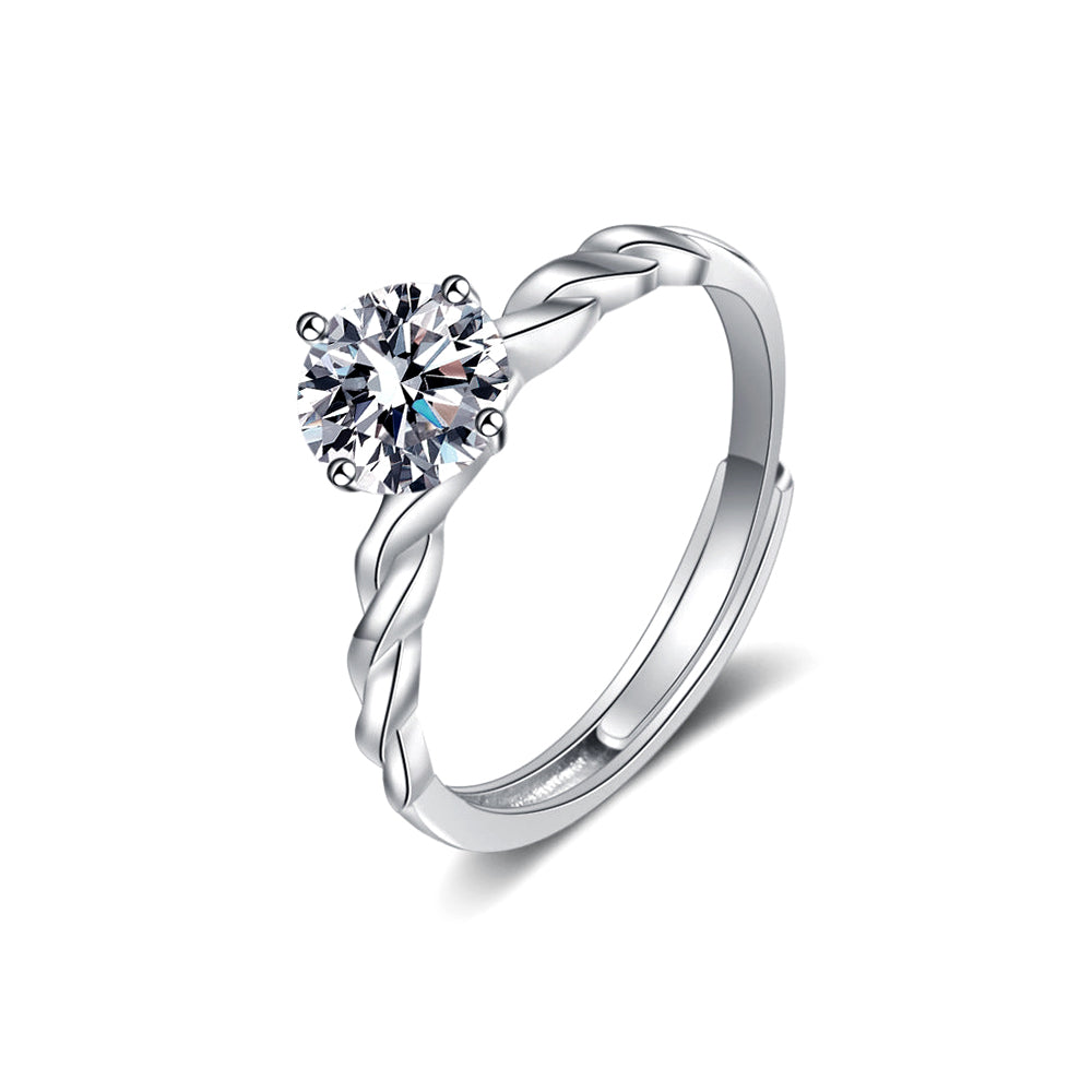 Twisted Heart Arrow Moissanite Ring, 1.0ct