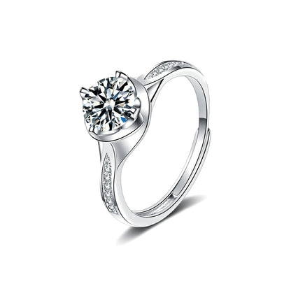 Oval Cut Flower Bud Moissanite Ring 1.0ct