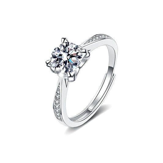 White Gold Couple Moissanite Ring 1.0ct